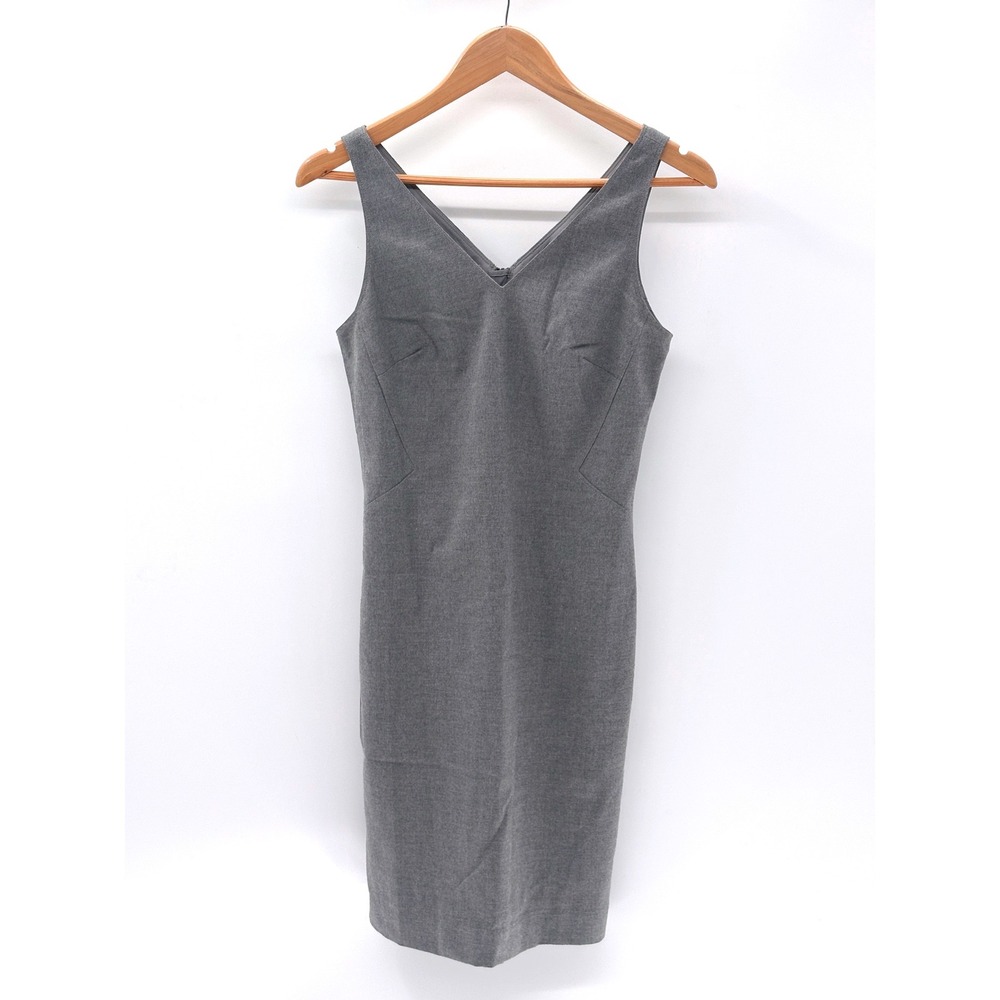Banana Republic Dress Pencil‎ Career Minimalist Short Sleeveless Gray 0 Petite